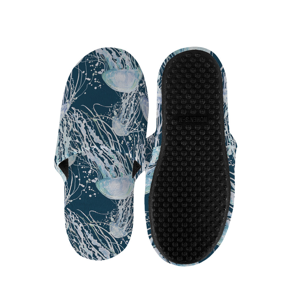 Watercolor Jellyfish Pattern Print Slippers
