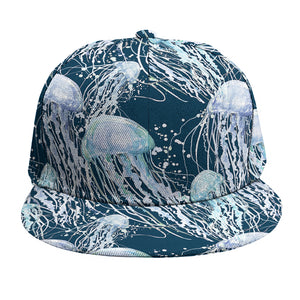 Watercolor Jellyfish Pattern Print Snapback Cap