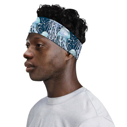 Watercolor Jellyfish Pattern Print Sports Headband