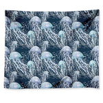 Watercolor Jellyfish Pattern Print Tapestry