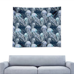 Watercolor Jellyfish Pattern Print Tapestry