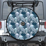 Watercolor Jellyfish Pattern Print Tire Cover With Camera Hole