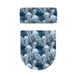 Watercolor Jellyfish Pattern Print Toilet Lid And Tank Cover Set