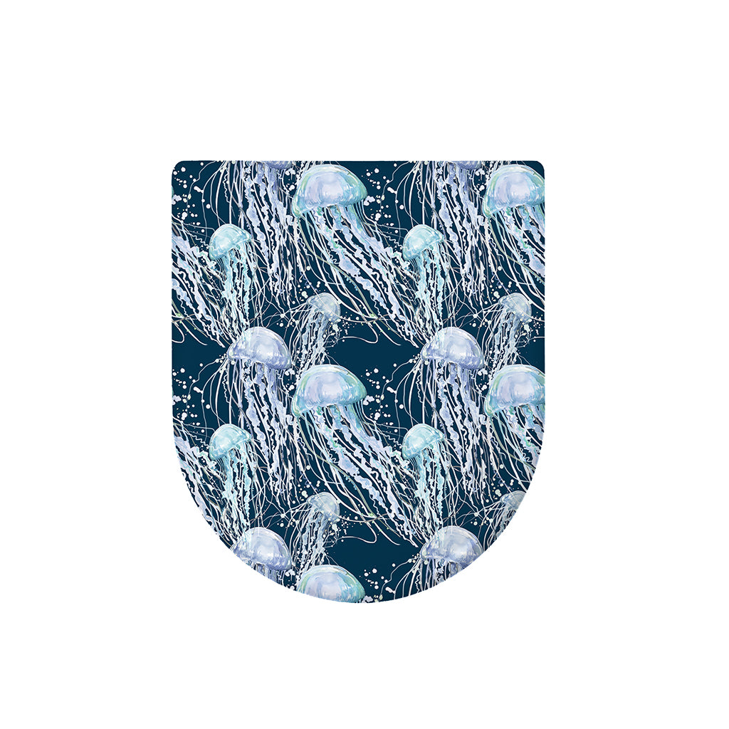 Watercolor Jellyfish Pattern Print Toilet Lid Cover