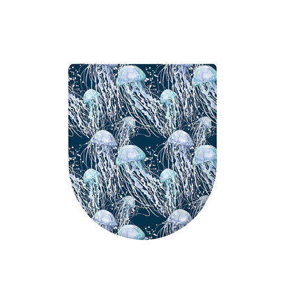 Watercolor Jellyfish Pattern Print Toilet Lid Cover