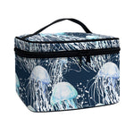 Watercolor Jellyfish Pattern Print Travel Makeup Bag