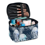 Watercolor Jellyfish Pattern Print Travel Makeup Bag