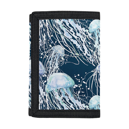 Watercolor Jellyfish Pattern Print Trifold Wallet