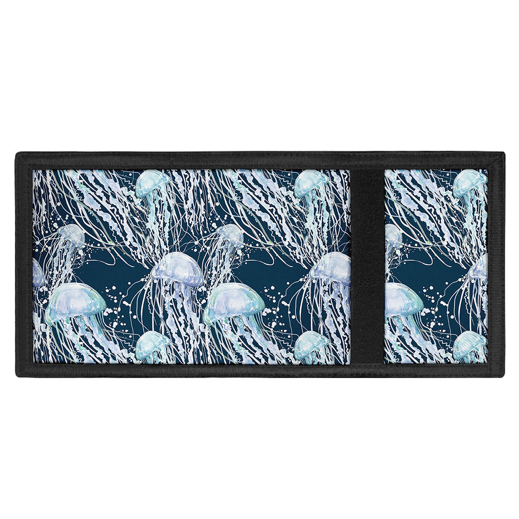 Watercolor Jellyfish Pattern Print Trifold Wallet