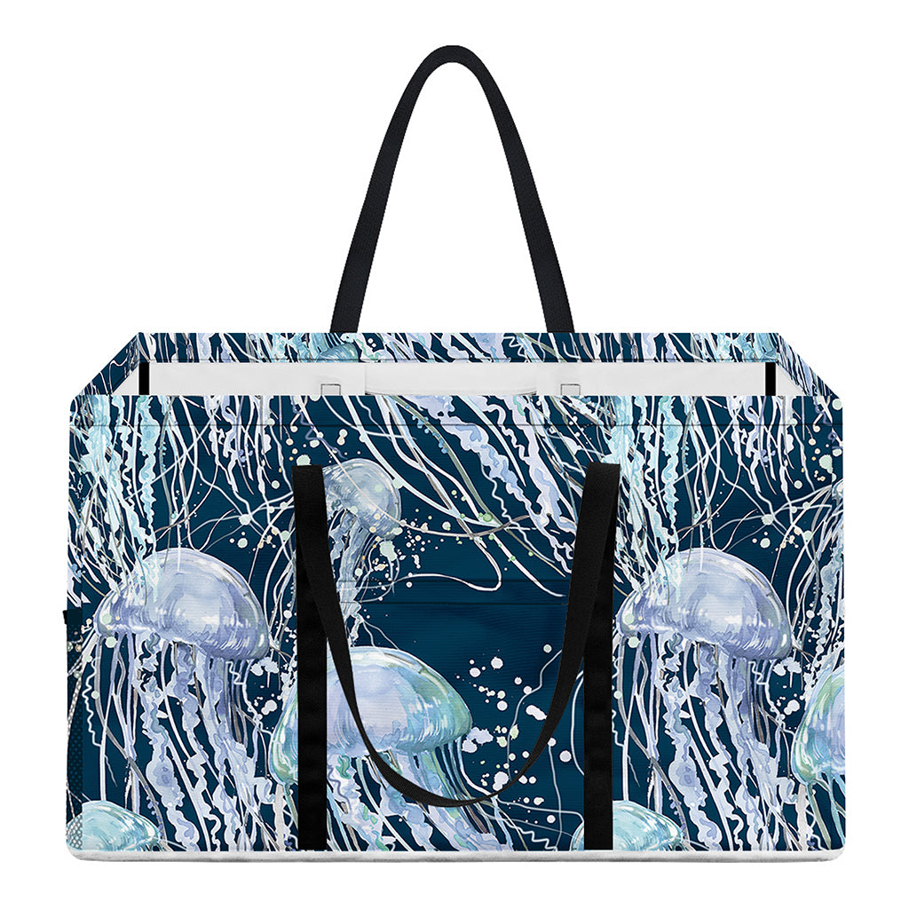 Watercolor Jellyfish Pattern Print Utility Tote Bag