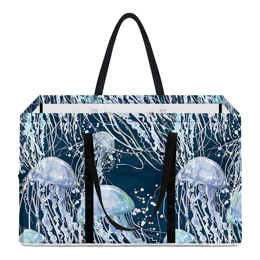 Watercolor Jellyfish Pattern Print Utility Tote Bag