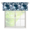 Watercolor Jellyfish Pattern Print Window Valance
