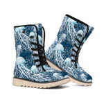 Watercolor Jellyfish Pattern Print Winter Boots