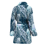 Watercolor Jellyfish Pattern Print Women's Bathrobe