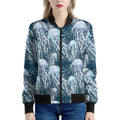 Watercolor Jellyfish Pattern Print Women's Bomber Jacket