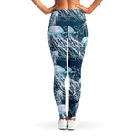 Watercolor Jellyfish Pattern Print Women's Leggings