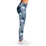 Watercolor Jellyfish Pattern Print Women's Leggings