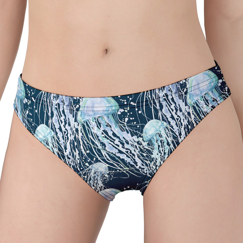 Watercolor Jellyfish Pattern Print Women's Panties