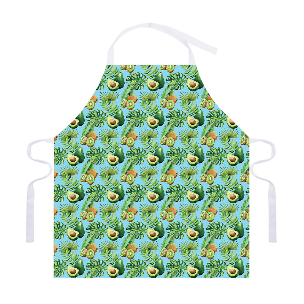 Watercolor Kiwi And Avocado Print Adjustable Apron