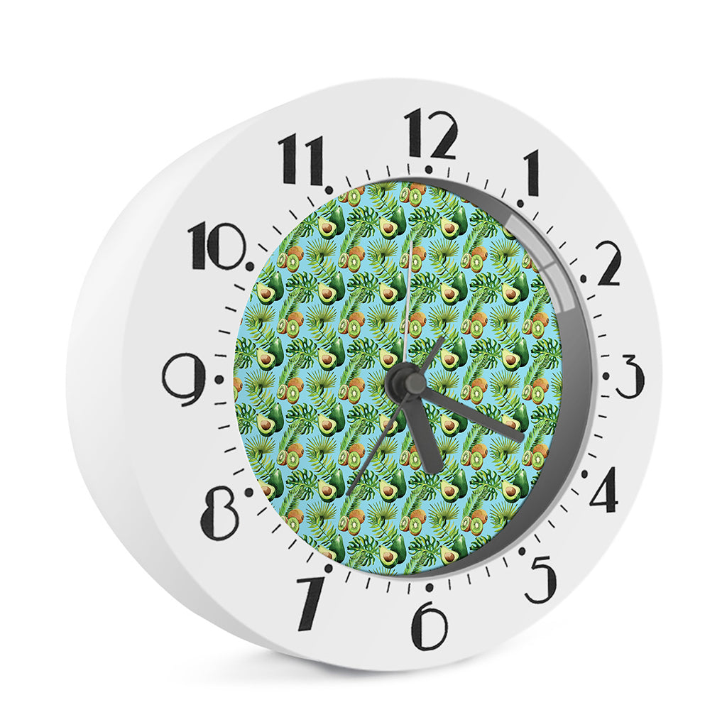 Watercolor Kiwi And Avocado Print Alarm Clock
