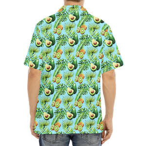 Watercolor Kiwi And Avocado Print Aloha Shirt