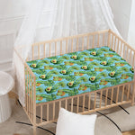 Watercolor Kiwi And Avocado Print Baby Crib Sheet