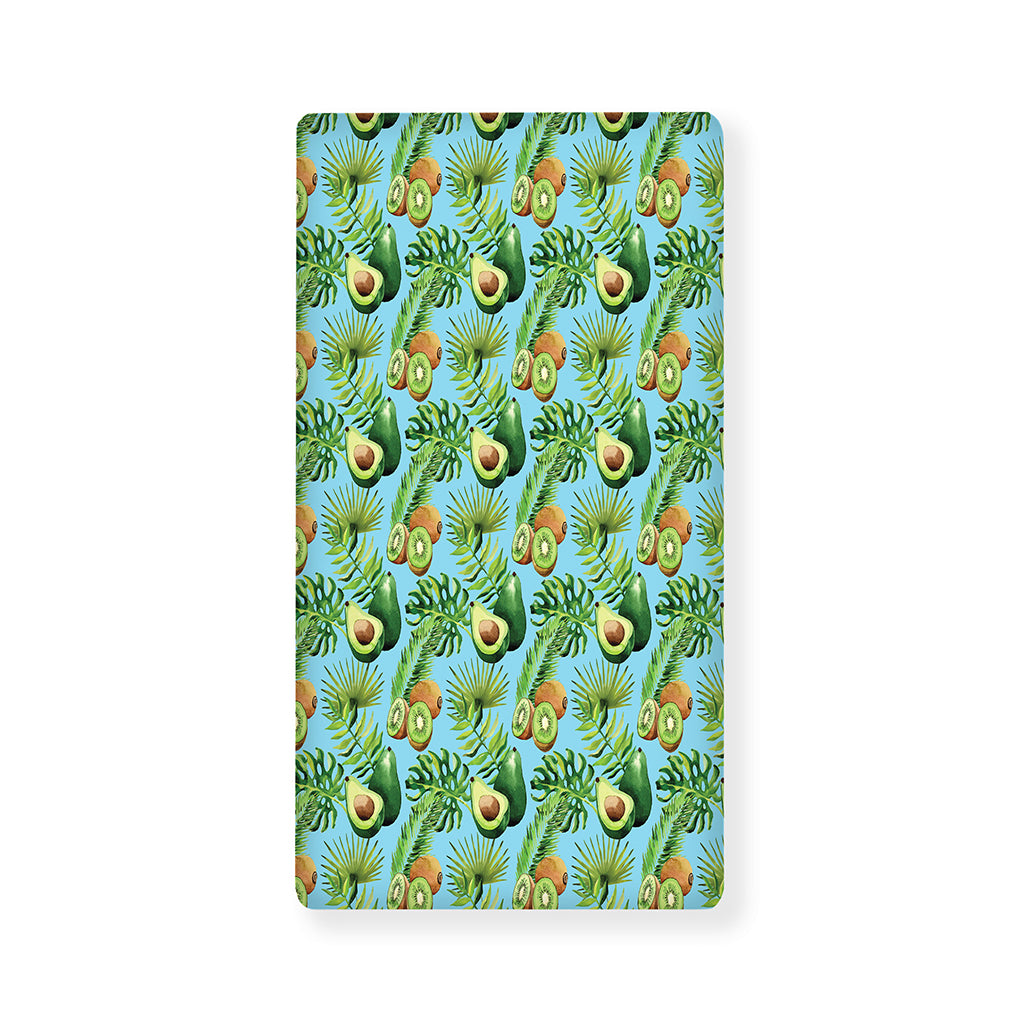 Watercolor Kiwi And Avocado Print Baby Crib Sheet