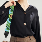 Watercolor Kiwi And Avocado Print Bag Strap