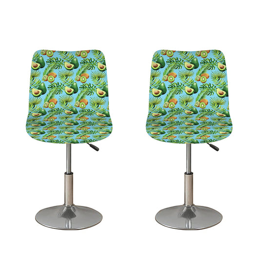Watercolor Kiwi And Avocado Print Bar Stool Covers