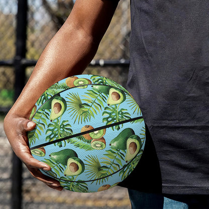Watercolor Kiwi And Avocado Print Basketball