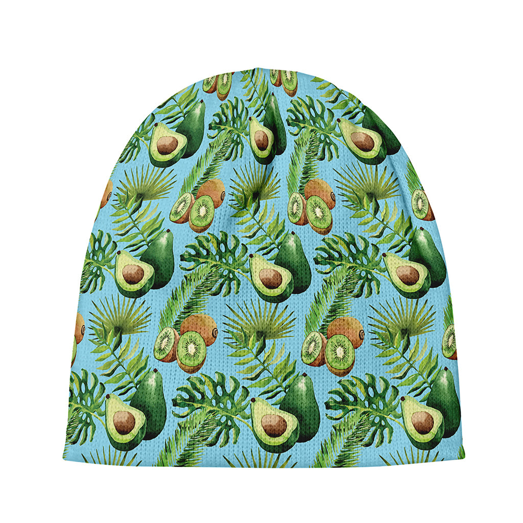 Watercolor Kiwi And Avocado Print Beanie