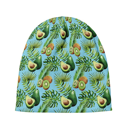 Watercolor Kiwi And Avocado Print Beanie