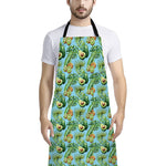 Watercolor Kiwi And Avocado Print Bib Apron With Pocket