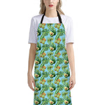 Watercolor Kiwi And Avocado Print Bib Apron With Pocket