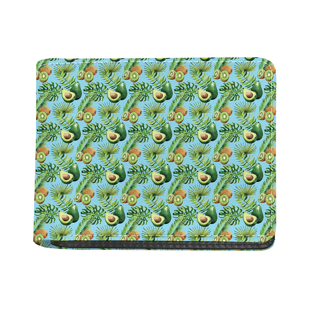 Watercolor Kiwi And Avocado Print Bifold Wallet