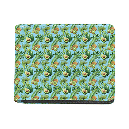 Watercolor Kiwi And Avocado Print Bifold Wallet