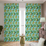 Watercolor Kiwi And Avocado Print Blackout Pencil Pleat Curtains