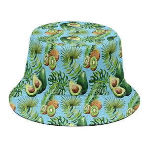 Watercolor Kiwi And Avocado Print Bucket Hat