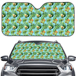 Watercolor Kiwi And Avocado Print Car Windshield Sun Shade