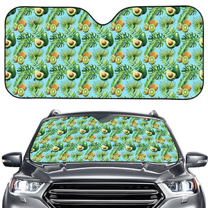 Watercolor Kiwi And Avocado Print Car Windshield Sun Shade