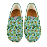 Watercolor Kiwi And Avocado Print Casual Shoes