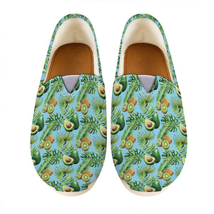 Watercolor Kiwi And Avocado Print Casual Shoes