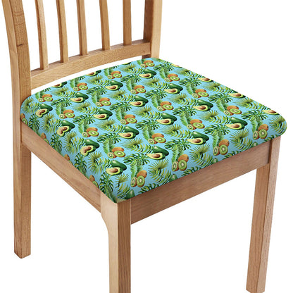 Watercolor Kiwi And Avocado Print Chair Cushion Cover