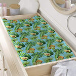 Watercolor Kiwi And Avocado Print Changing Pad Cover