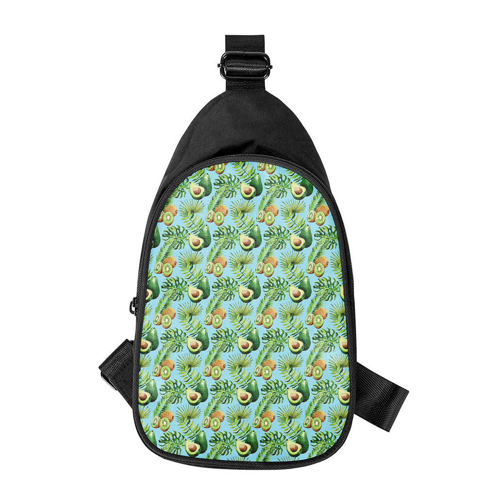 Watercolor Kiwi And Avocado Print Chest Bag