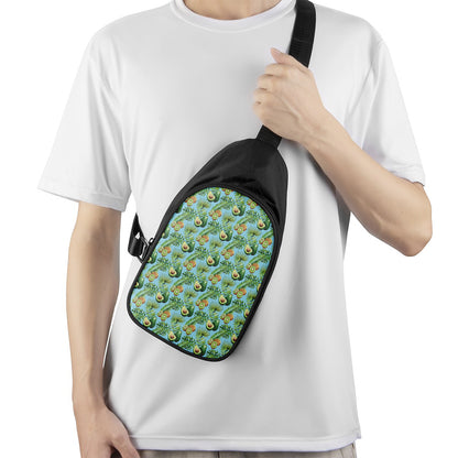 Watercolor Kiwi And Avocado Print Chest Bag