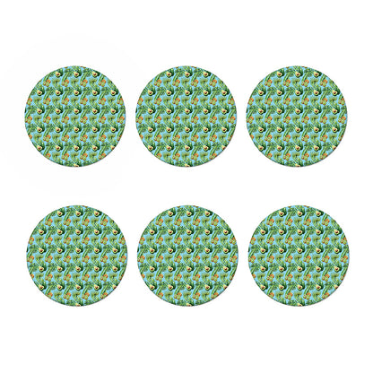 Watercolor Kiwi And Avocado Print Coaster Set