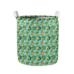 Watercolor Kiwi And Avocado Print Collapsible Laundry Basket
