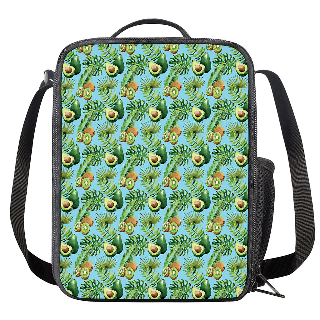 Watercolor Kiwi And Avocado Print Crossbody Lunch Bag