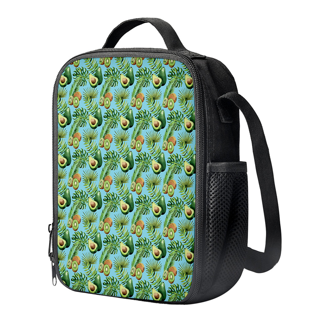 Watercolor Kiwi And Avocado Print Crossbody Lunch Bag